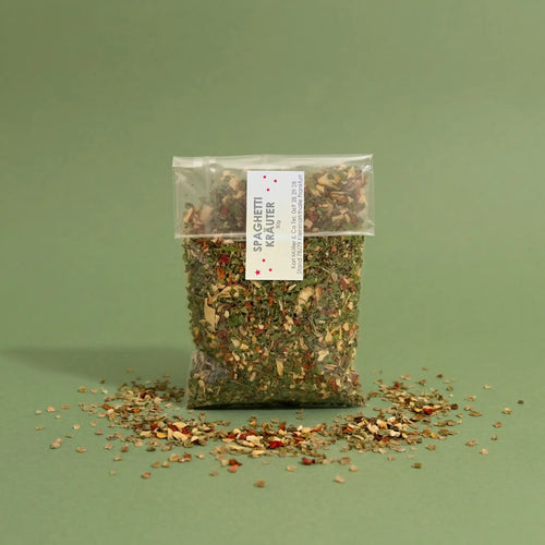 Spaghettikräuter von Karl Müller & Co. Frankfurt, abgepackt mit Etikett – 30 g